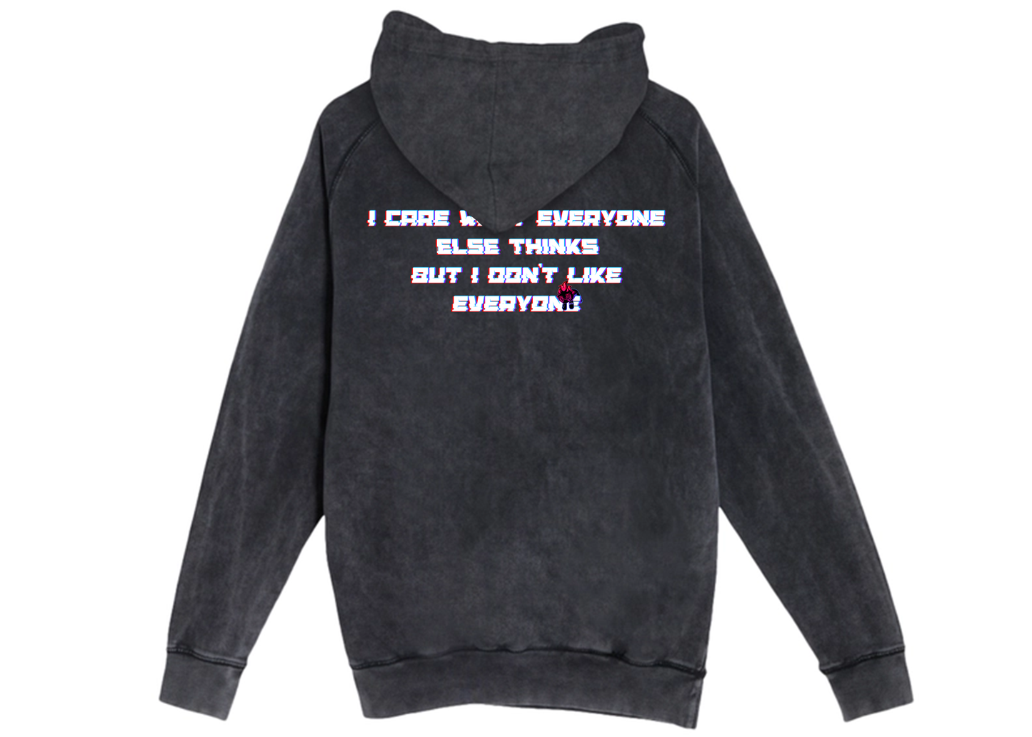 Sudadera con capucha vintage MIMS "I Care What"